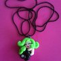 Collana asso di picche verde fluo