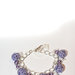 Bracciale argentato con Perle rivestite all'uncinetto lilla e perle decorative