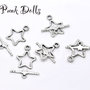 ♥ 5 SET CHIUSURA STELLA ARGENTO TIBETANO CHIUSURE STELLE ARGENTATE♥