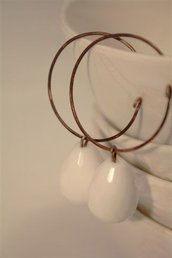 White Drops Earrings - Orecchini con gocce di agata bianca