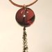 Cherry Necklace purple vintage glass and copper - Collana con perla in vetro 