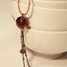 Cherry Necklace purple vintage glass and copper - Collana con perla in vetro 