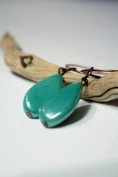 Swirl Earrings - Orecchini in rame con perle in vetro