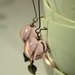 Vintage Pink Earrings - Orecchini con perlona in vetro e foglia