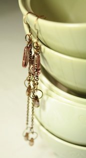 Lulu Earrings - Orecchini lunghi con gocce bronze plum