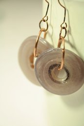 Rings lilacs Earrings - Orecchini con dischi in vetro egiziano