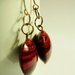Dull Red Earrings - Orecchini con pastiglie in vetro di Murano