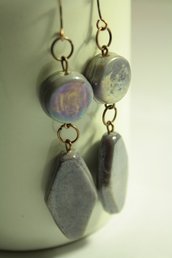 Pending Lilac - Orecchini in vetro perlato di Murano