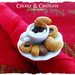 Anello piattino e tazzina con biscottini e croissant in Fimo