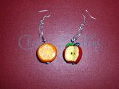 orecchini pendenti arancio e mela