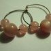 Pink Bubbles - Orecchini cerchi in rame e perle in vetro e lucite