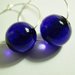 Blue or Orange Bubbles Earrings - orecchini a cerchio con perlone in vetro