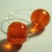 Blue or Orange Bubbles Earrings - orecchini a cerchio con perlone in vetro