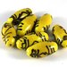 Lotto 2 perle in ceramica giallo nero 3 cm