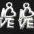 lotto da 5 charms simbolo amore argento tibetano 1cm 