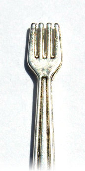 lotto da 5 charms forchetta argento tibetano 2,5cm 