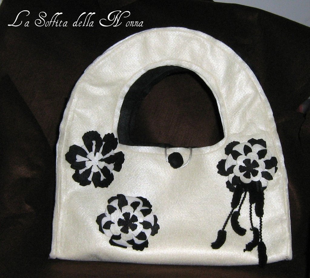 Borsa a mano feltro donna borse di la soffitta della nonna ... La soffitta della nonna