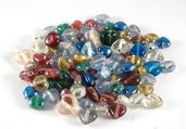 Lotto 10 perle in vetro di murano cuore colori misti