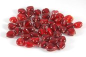 Lotto 4 perle in vetro di murano da 1 cm cuore rosso