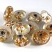 Lotto 2 perle sfera schiacciata vetro foglia oro 2 cm
