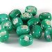 Lotto 2 perle ovali verdi vetro di murano 1,5 cm