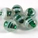 Lotto 2 perle sfera verdi vetro di murano 1,5 cm