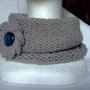 Scaldacollo,grigio,lavorato a maglia di lana       Neck warmer gray wool knitted