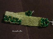 Bracelet decorated made in hand, green ''EMERALD''.