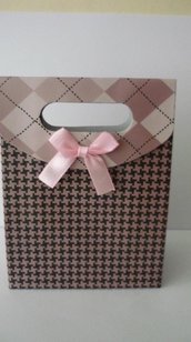 Gift bag rosa chiusura in velcro