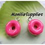 1 PZ CIONDOLO CHARM RESINA CIAMBELLA DONUT FUCSIA CON CHIODINO A VITE 17mm