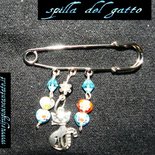 Spilla A Forma Di Gatto E Uccello In Peltro JJ Jonette - Gioielli - Foto 9