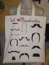 shopping bag "we <3 moustaches"