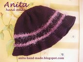 Cappello donna in lana viola