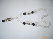 Collana in argento con cubi in onice.