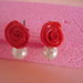 orecchini con rosa