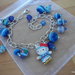Hello Kitty "In Blue" bracciale argento lucite blu azzuro righe ciondolo 