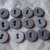 12 Bottoni Grigio azzurro,Vintage,di plastica,2,5 cm