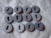 12 Bottoni Grigio azzurro,Vintage,di plastica,2,5 cm