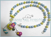 Collana "Fufulletto" 2012 Folletto fimo cernit kawaii elph necklace collier azzurro giallo dolcetti