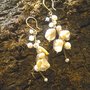  Cluster earrings...a cascade of pearls and mother of pearl chips