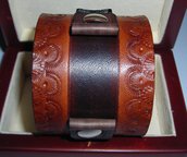 bracciale in pelle cuoio per orologio leather cuff watchband 