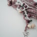 collana di lana con fiori e perle di legno
