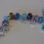 SALDI!! Braccialetto Pandora style bracelet with glass beads and charms