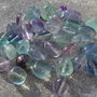 2 perle burattate in fluorite