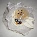 Spilla color panna con pizzo tulle strass perle e lustrini, per nozze o regalo - Pin brooch cream color felt handmade whih lace sequins beads - gift bridal accessories special occasion