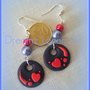 Orecchini fimo - cerchi blu - handmade polymer clay earrings