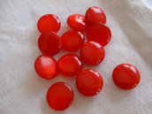 Set 12 bottoni lucidi rossi 1.3 cm