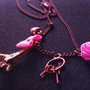 Collana romantica con rosa in fimo, tour eiffel e charms vari