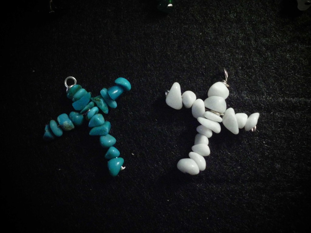 Ciondolo Croce In Pietra Dura Naturale - Con Catena Acciaio, 25 Mm - Foto 13