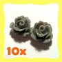 10x Roselline in resina 6,5mm grigio